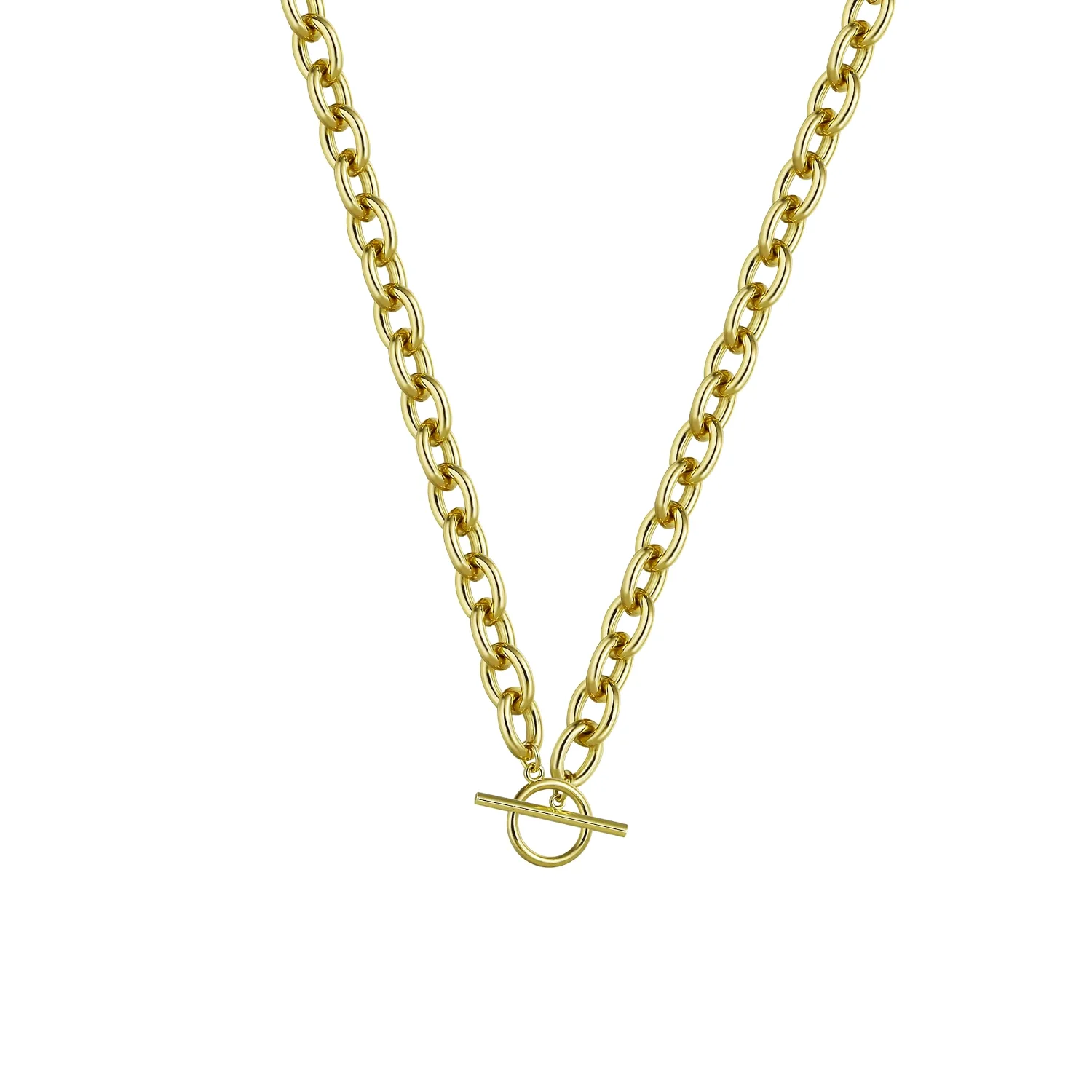 CAROVO Pearl Toggle Chain Necklace