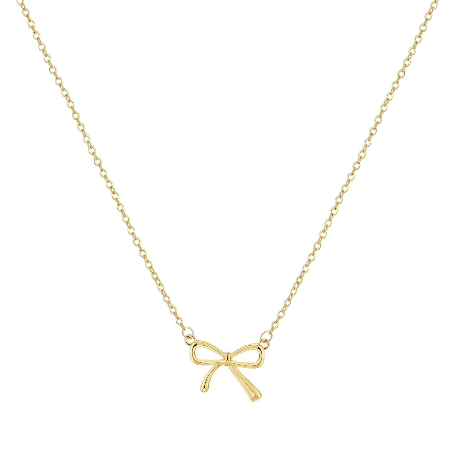 CAROVO Bow Pendant Choker, Bow (ball) · Gold